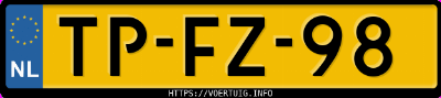 Kenteken afbeelding van TPFZ98, grijze Mercedes-Benz A 160