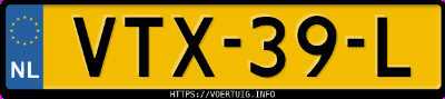 Kenteken afbeelding van VTX39L,  Mercedes-Benz Esprinter