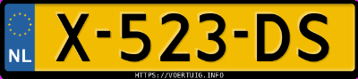 Kenteken afbeelding van X523DS, zwarte Mercedes-Benz A 200