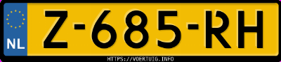 Kenteken afbeelding van Z685RH, zwarte Mercedes-Benz C 180