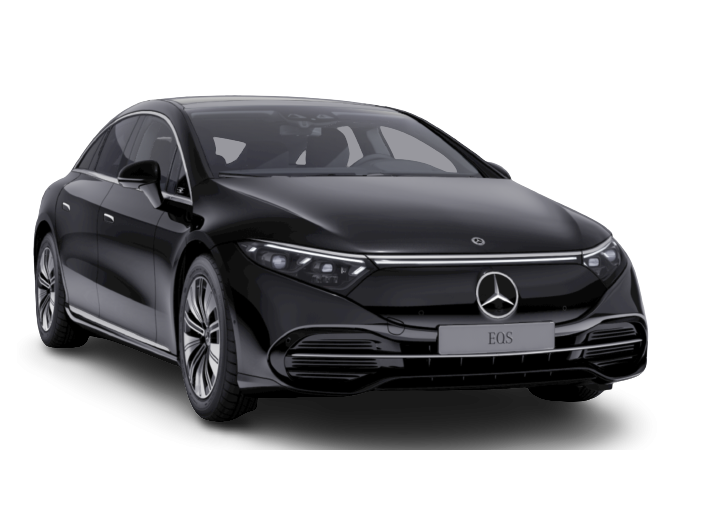 Afbeelding van N041HS, zwarte Mercedes-Benz Eqs 450+ sedan