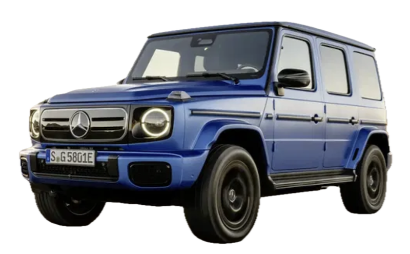 Afbeelding van GRX19Z, blauwe Mercedes-Benz G 580 Eq stationwagen