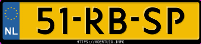 Kenteken afbeelding van 51RBSP, zwarte MG Zr