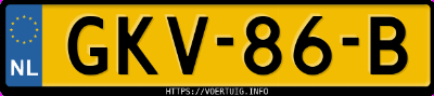 Kenteken afbeelding van GKV86B, grijze MG Ehs Plug-In Hybrid