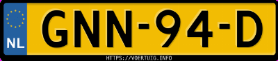 Kenteken afbeelding van GNN94D, groene MG Zs