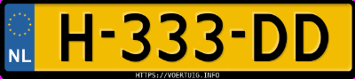 Kenteken afbeelding van H333DD, rode MG Zs Ev
