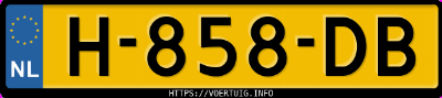 Kenteken afbeelding van H858DB, witte MG Zs Ev