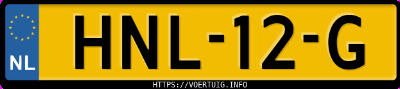Kenteken afbeelding van HNL12G, rode MG S5 Ev