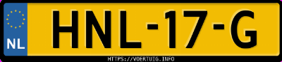 Kenteken afbeelding van HNL17G, rode MG S5 Ev