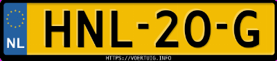 Kenteken afbeelding van HNL20G, grijze MG S5 Ev