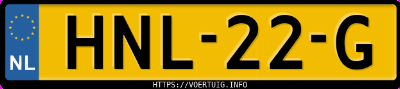 Kenteken afbeelding van HNL22G, zwarte MG S5 Ev