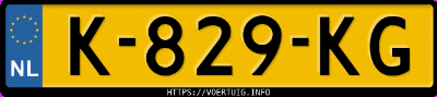Kenteken afbeelding van K829KG, witte MG Zs Ev