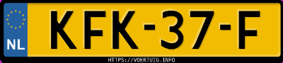 Kenteken afbeelding van KFK37F, witte MG MG4 Ev Urban