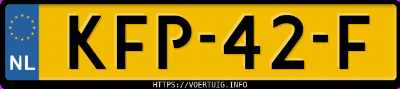 Kenteken afbeelding van KFP42F, grijze MG S6 Ev