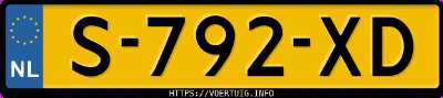 Kenteken afbeelding van S792XD, witte MG 4 Electric 51 Kwh