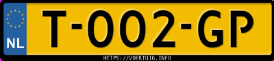 Kenteken afbeelding van T002GP, grijze MG Zs Ev Standard Range
