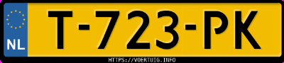 Kenteken afbeelding van T723PK, zwarte MG 4 Electric 51 Kwh