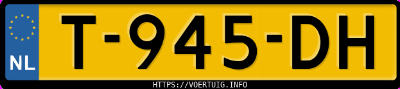 Kenteken afbeelding van T945DH, witte MG 4 Electric 51 Kwh