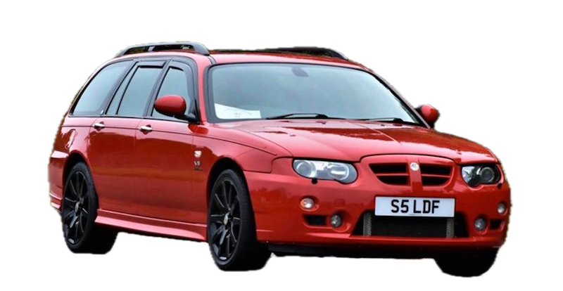 Afbeelding van 67NGVX, rode MG ZT-T 180 stationwagen