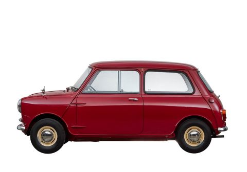 Afbeelding van DJFZ18, rode Mini 1300 Cooper U9 sedan