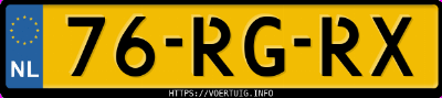 Kenteken afbeelding van 76RGRX, gele Mini Cooper