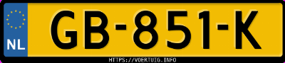 Kenteken afbeelding van GB851K, blauwe Mini Mini