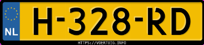 Kenteken afbeelding van H328RD, grijze Mini One 5door