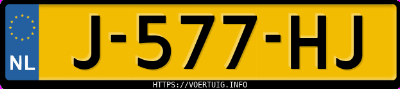 Kenteken afbeelding van J577HJ, blauwe Mini Clubman One