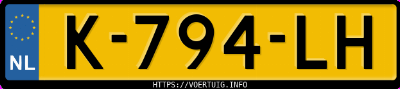 Kenteken afbeelding van K794LH, grijze Mini Cooper Se