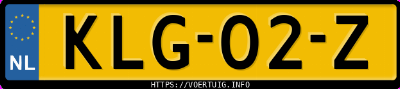 Kenteken afbeelding van KLG02Z, grijze Mini Jcw E
