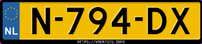 Kenteken afbeelding van N794DX, bruine Mini Cooper Clubman