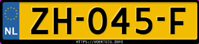 Kenteken afbeelding van ZH045F, witte Mini One