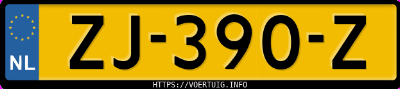 Kenteken afbeelding van ZJ390Z, bruine Mini Mini