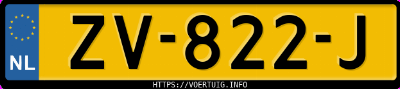 Kenteken afbeelding van ZV822J, groene Mini Cooper 3door