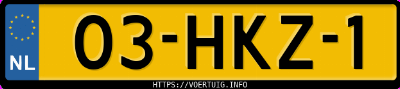 Kenteken afbeelding van 03HKZ1, zwarte Mitsubishi Outlander