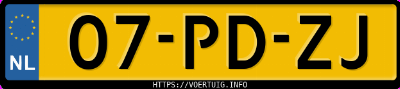 Kenteken afbeelding van 07PDZJ, zwarte Mitsubishi Pajero 3.5 Gdi