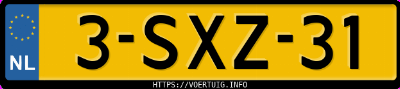 Kenteken afbeelding van 3SXZ31, zwarte Mitsubishi Outlander Phev S