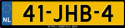 Kenteken afbeelding van 41JHB4, witte Mitsubishi Colt