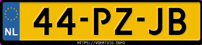 Kenteken afbeelding van 44PZJB, grijze Mitsubishi Pajero Sport V6