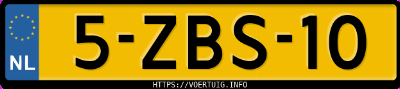 Kenteken afbeelding van 5ZBS10, grijze Mitsubishi Outlander Phev S