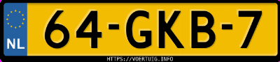 Kenteken afbeelding van 64GKB7, rode Mitsubishi Eclipse
