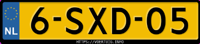Kenteken afbeelding van 6SXD05, zwarte Mitsubishi Outlander