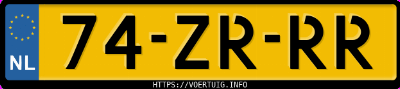 Kenteken afbeelding van 74ZRRR, zwarte Mitsubishi Colt 1.3 16v