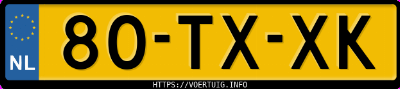 Kenteken afbeelding van 80TXXK, zwarte Mitsubishi Lancer Wagon