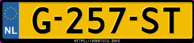 Kenteken afbeelding van G257ST, rode Mitsubishi Space Star