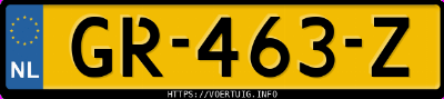 Kenteken afbeelding van GR463Z, grijze Mitsubishi Outlander Phev S