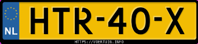 Kenteken afbeelding van HTR40X, rode Mitsubishi Colt