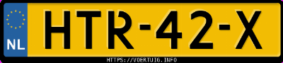 Kenteken afbeelding van HTR42X, blauwe Mitsubishi Colt