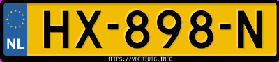 Kenteken afbeelding van HX898N, zwarte Mitsubishi Space Star