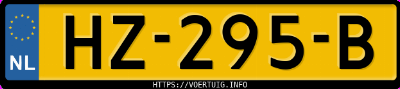 Kenteken afbeelding van HZ295B, grijze Mitsubishi Outlander Phev S